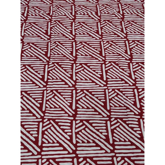 Bordó-fehér bogolán afrikai textil
