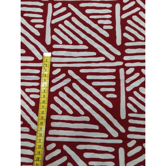 Bordó-fehér bogolán afrikai textil