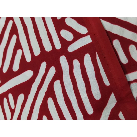 Bordó-fehér bogolán afrikai textil
