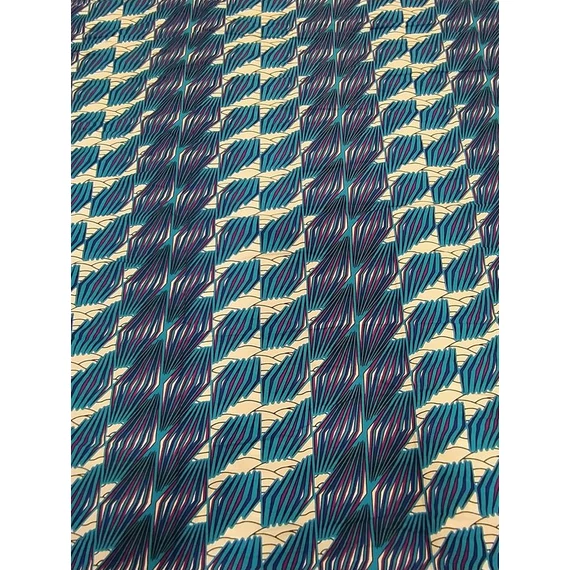 Kék 3D mintás afrikai textil