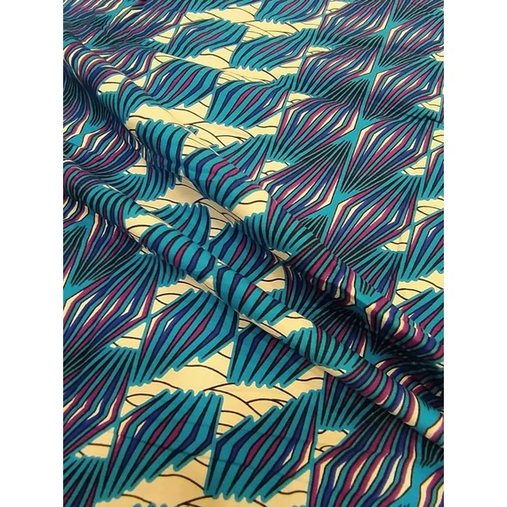 Kék 3D mintás afrikai textil