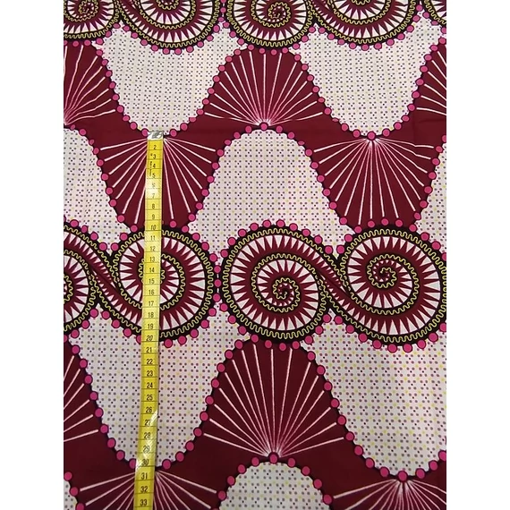 Bordó csigás afrikai textil