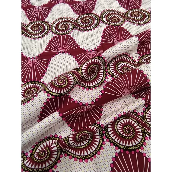 Bordó csigás afrikai textil