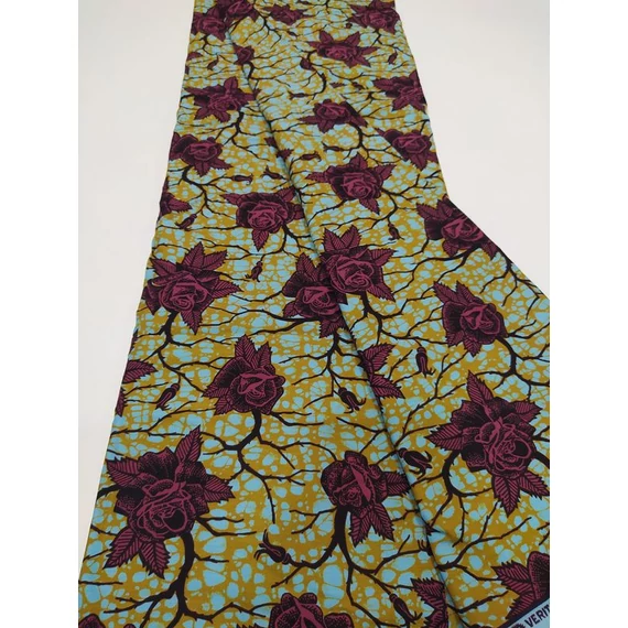 Csokivirágos afrikai textil