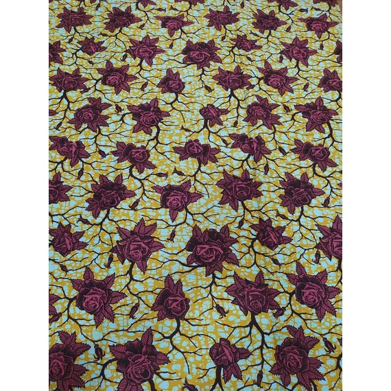 Csokivirágos afrikai textil