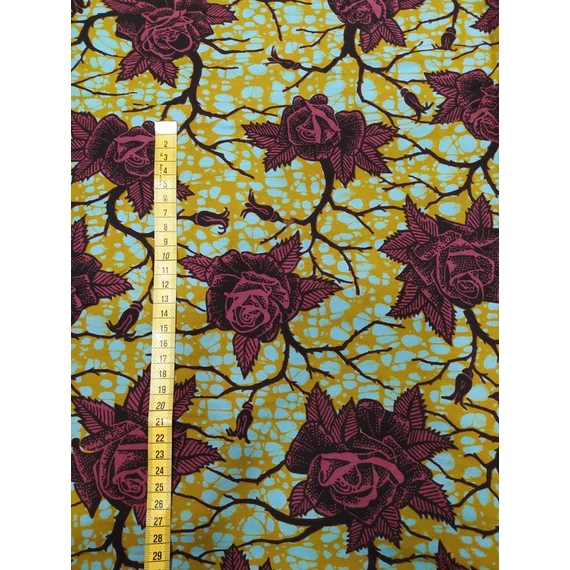 Csokivirágos afrikai textil