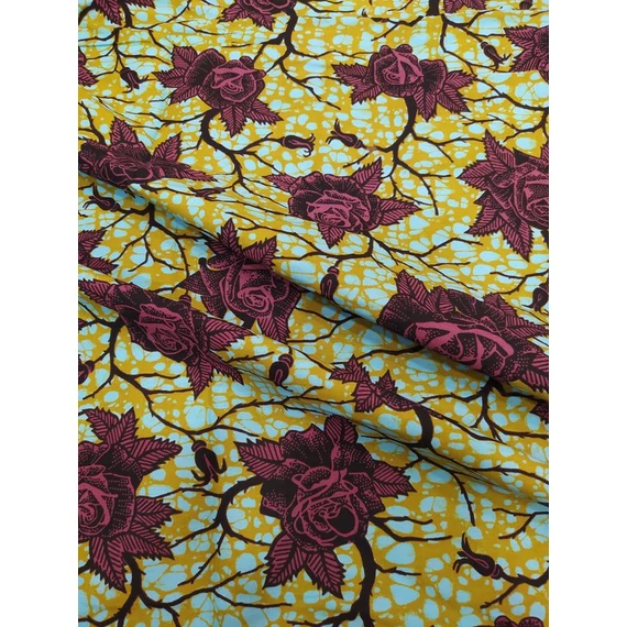 Csokivirágos afrikai textil