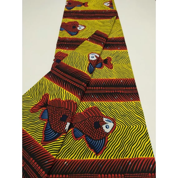 Nagy sárga hal afrikai textil