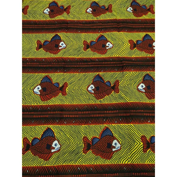 Nagy sárga hal afrikai textil