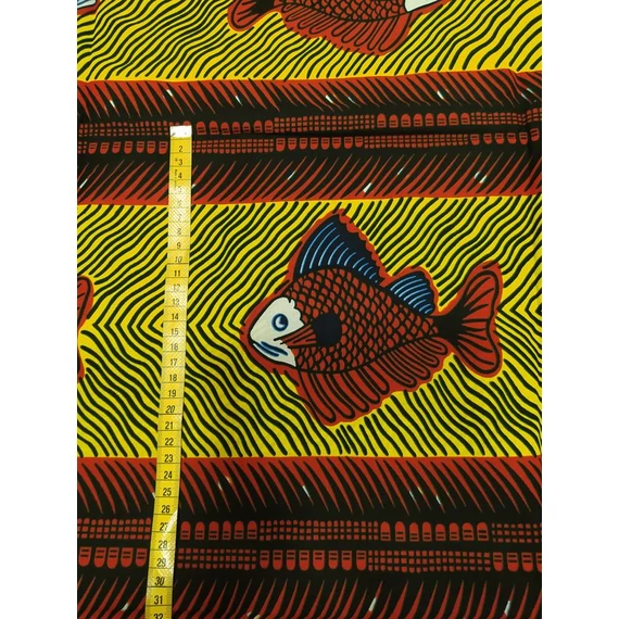Nagy sárga hal afrikai textil
