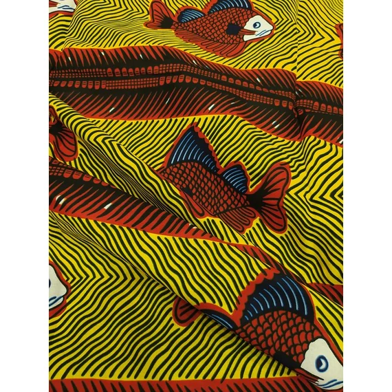 Nagy sárga hal afrikai textil