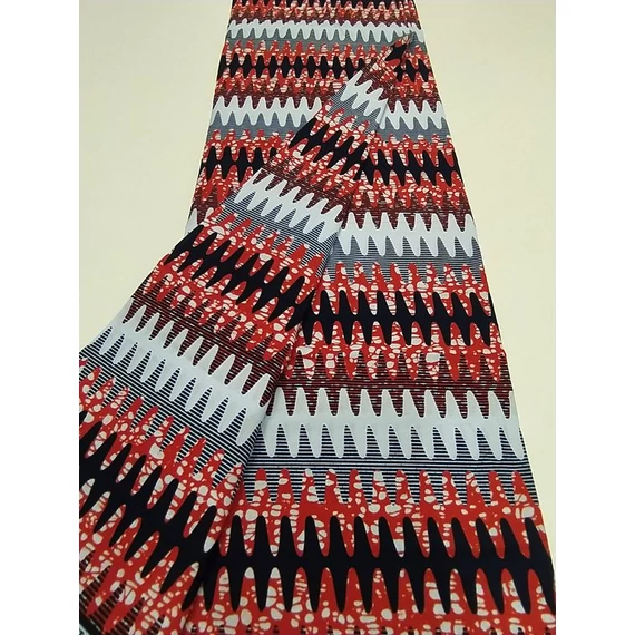Bordó cakkos csíkos afrikai textil