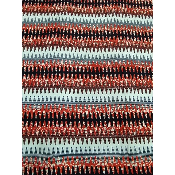Bordó cakkos csíkos afrikai textil
