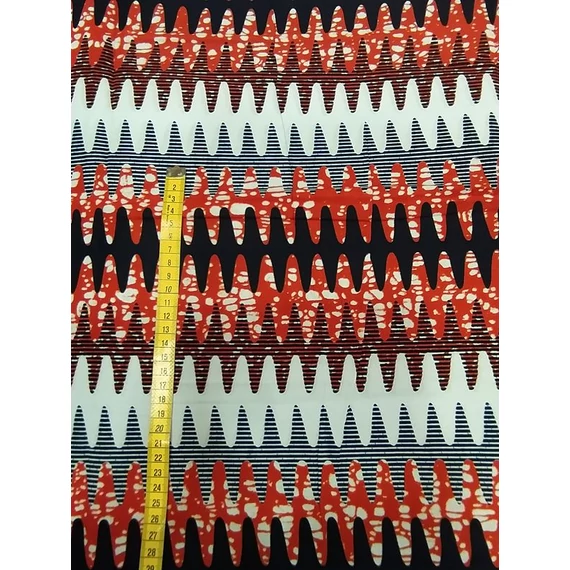 Bordó cakkos csíkos afrikai textil