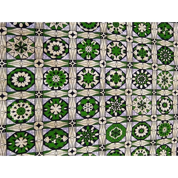 Zöld mandala afrikai textil