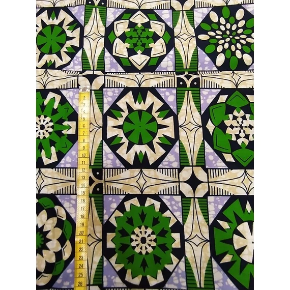 Zöld mandala afrikai textil