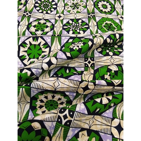 Zöld mandala afrikai textil