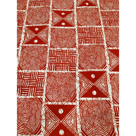 Piros batikolt afrikai textil