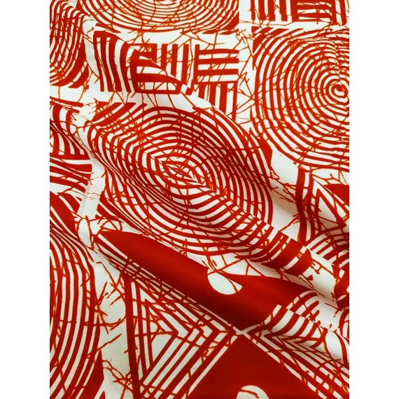 Piros batikolt afrikai textil