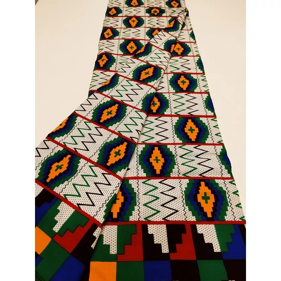 Zöld kente afrikai textil