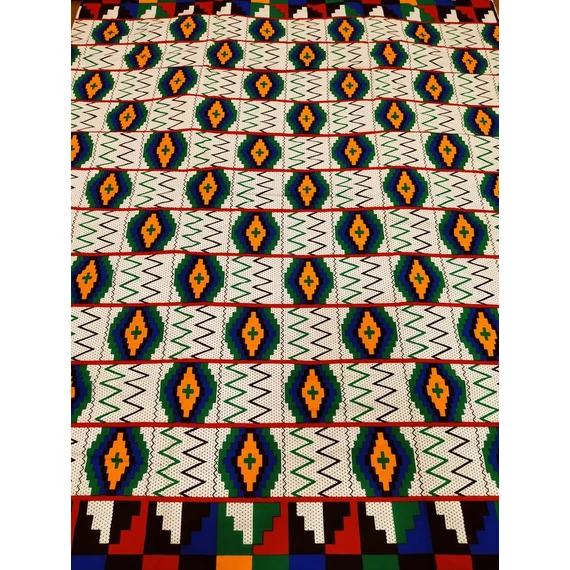 Zöld kente afrikai textil