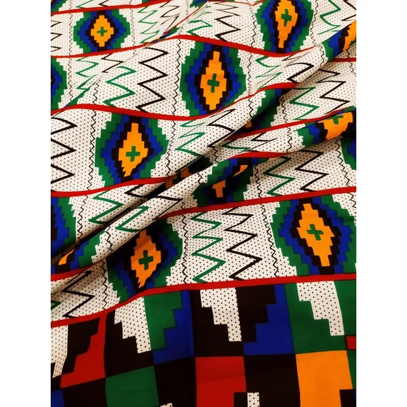 Zöld kente afrikai textil